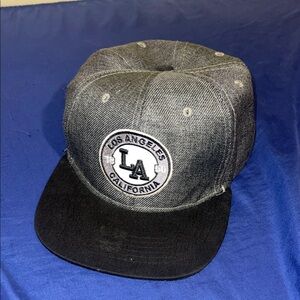 Gray and Black LA Snapback Hat